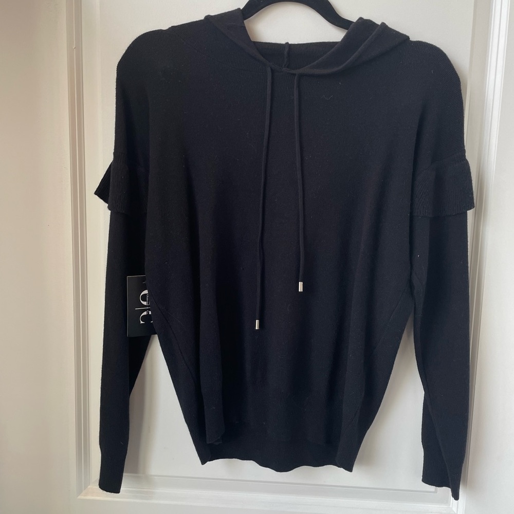 Black Ruffle Hoodie